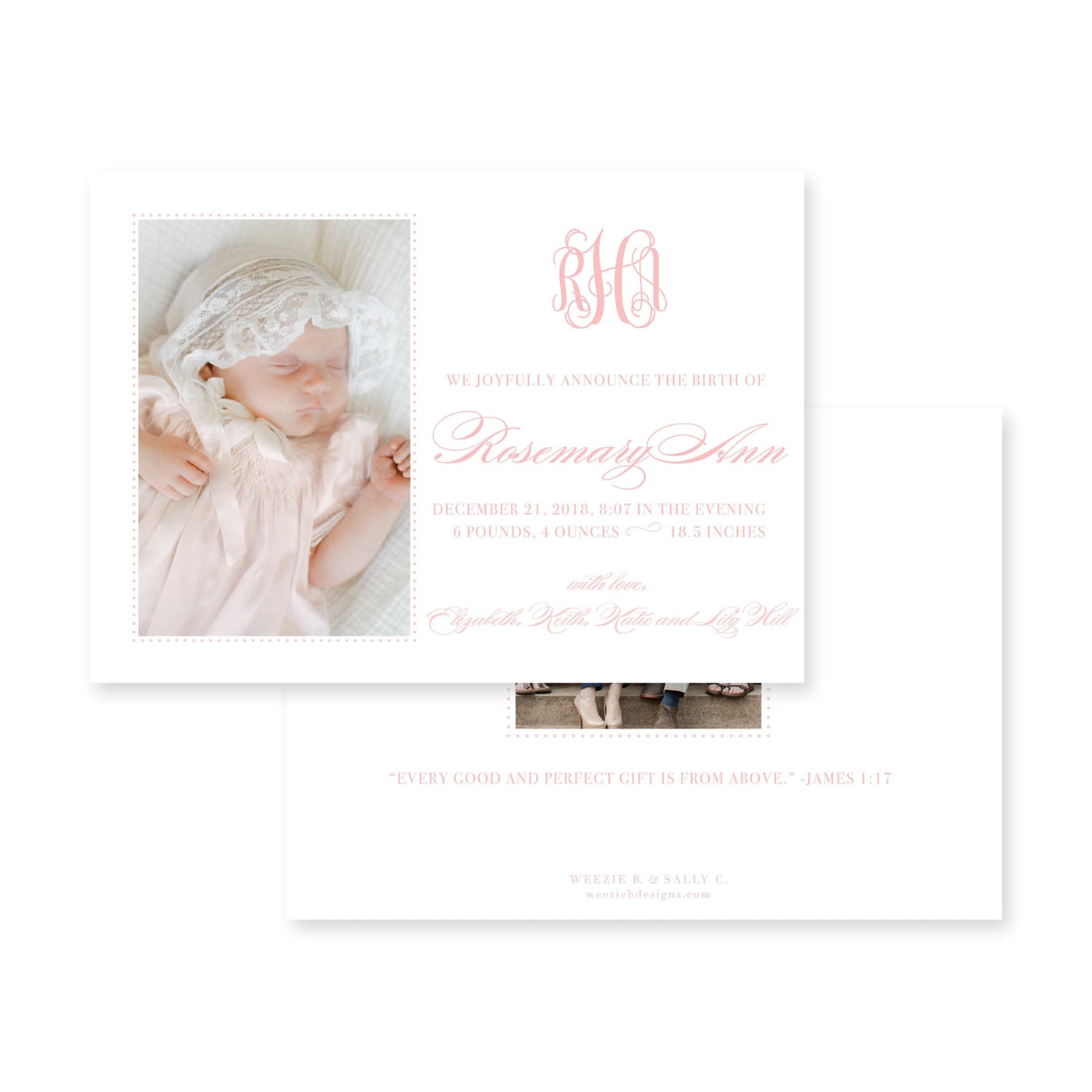 Classic Horizontal Birth Announcement