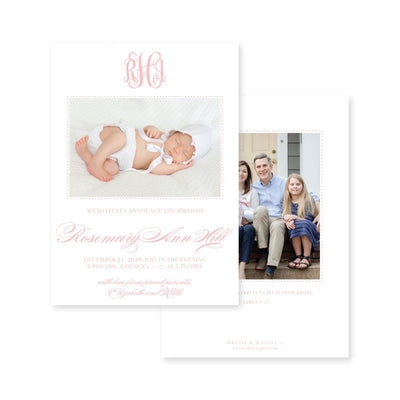 Classic Vertical Birth Announcement
