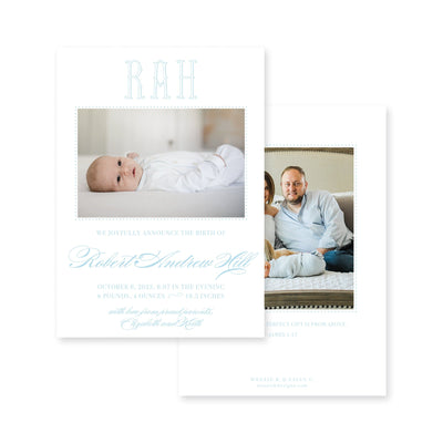 Classic Vertical Birth Announcement
