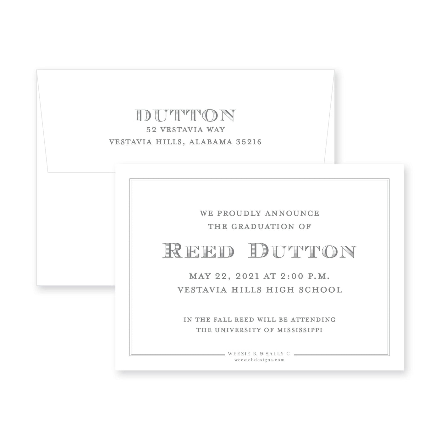 Double Border Horizontal Graduation Announcement