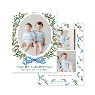 Elegant Evergreen Vertical Christmas Card