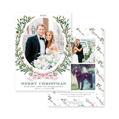 Elegant Evergreen Vertical Christmas Card