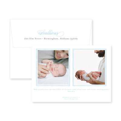 Fishtail Handcut Horizontal Birth Announcement