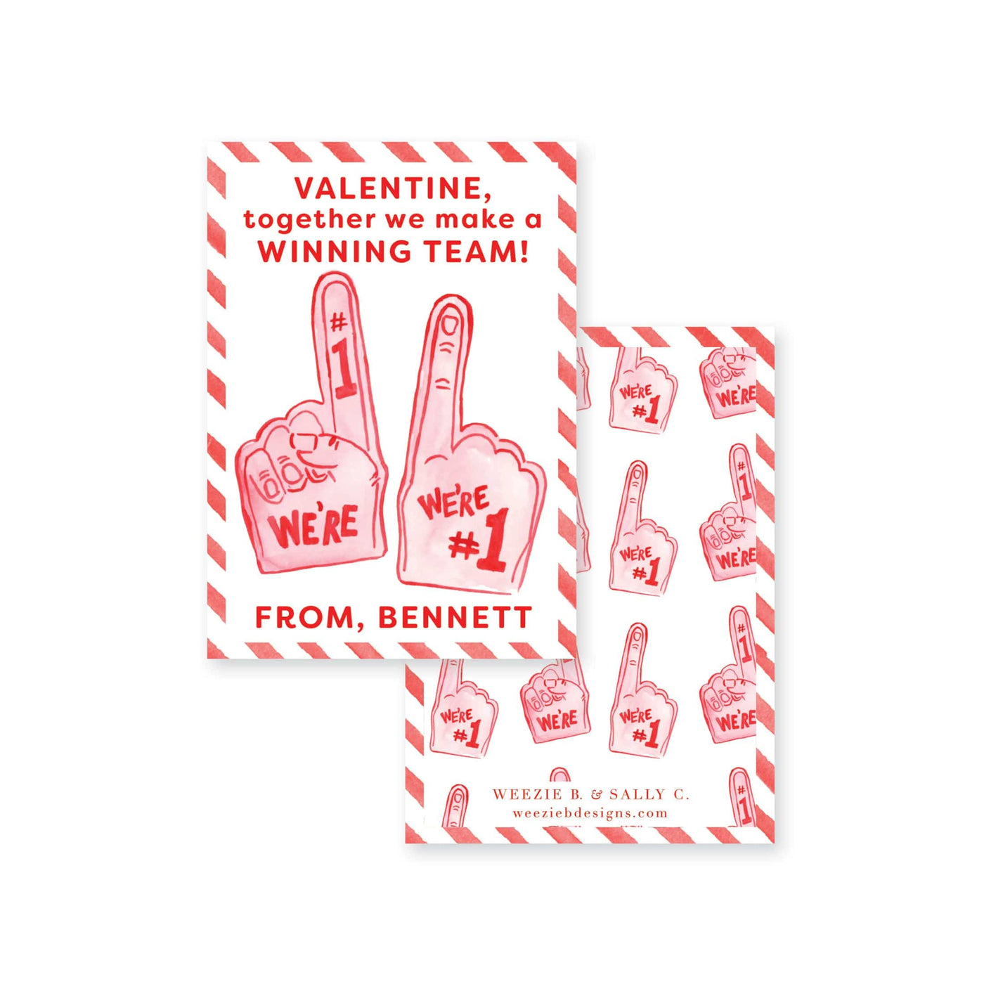 We're Number One Foam Finger Valentine
