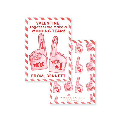 We're Number One Foam Finger Valentine