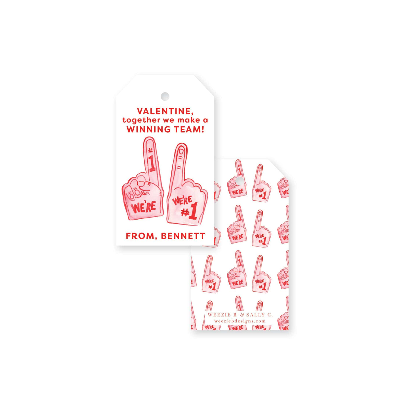 We're Number One Foam Finger Valentine