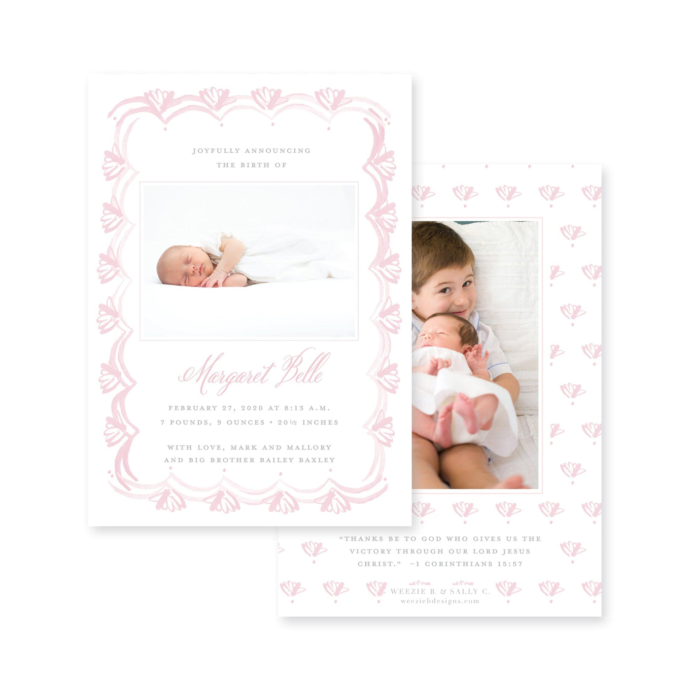 French Border Birth Announcement