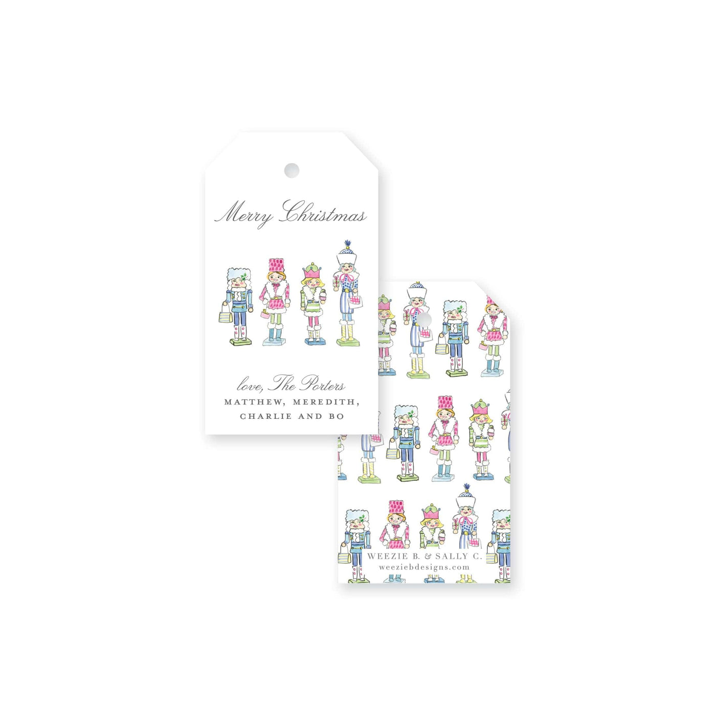Ornate Nutcrackers Girls Christmas Gift Tag