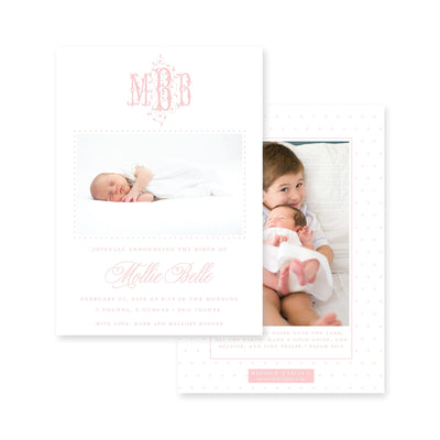 Fanciful Vertical Birth Announcement