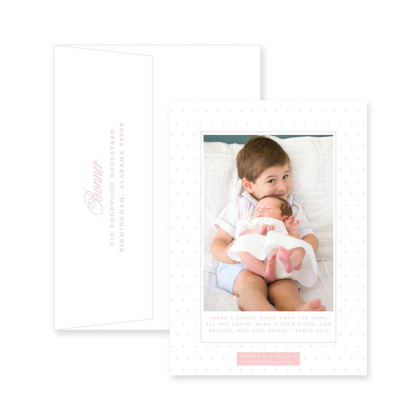 Fanciful Vertical Birth Announcement