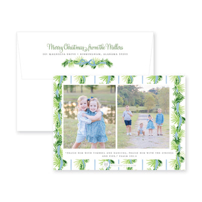Palm Trellis Horizontal Christmas Card