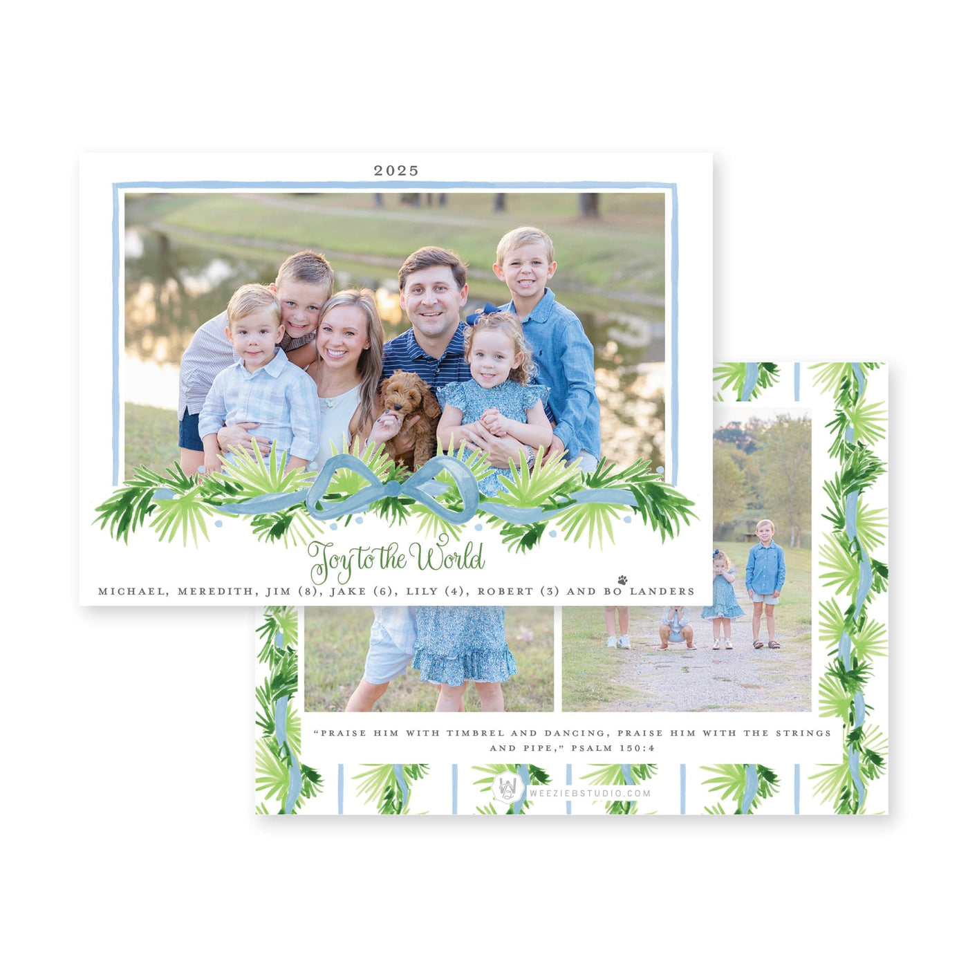 Palm Trellis Horizontal Christmas Card