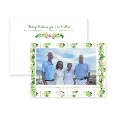 Palm Trellis Horizontal Christmas Card