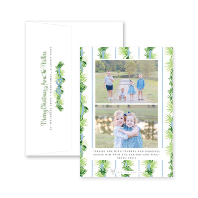 Palm Trellis Vertical Christmas Card