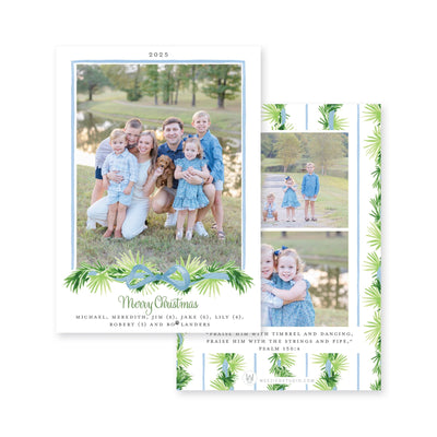 Palm Trellis Vertical Christmas Card