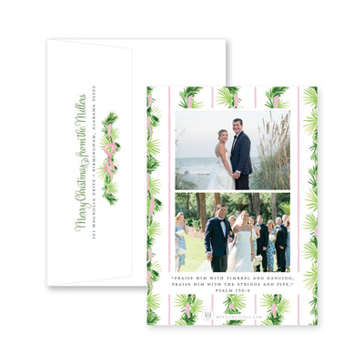 Palm Trellis Vertical Christmas Card