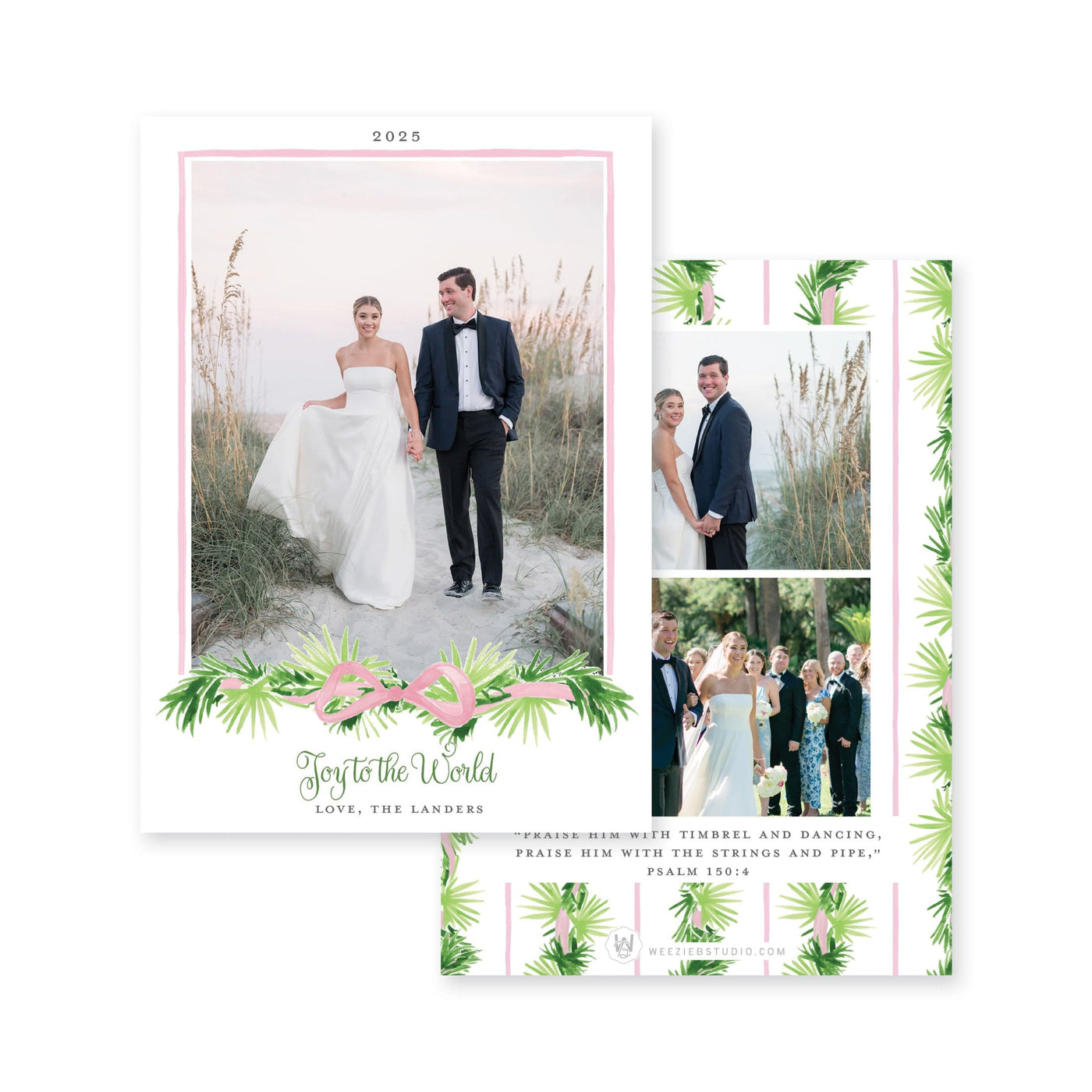 Palm Trellis Vertical Christmas Card