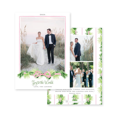 Palm Trellis Vertical Christmas Card