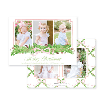 Pine Trellis Horiztonal Christmas Card