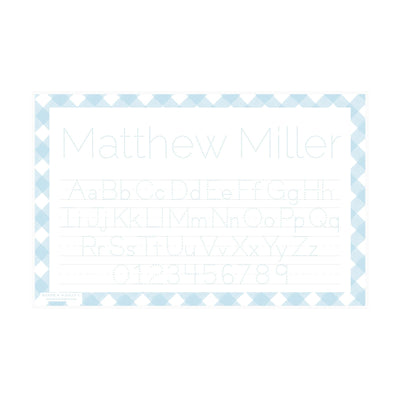 Letter Tracing Gingham Placemat