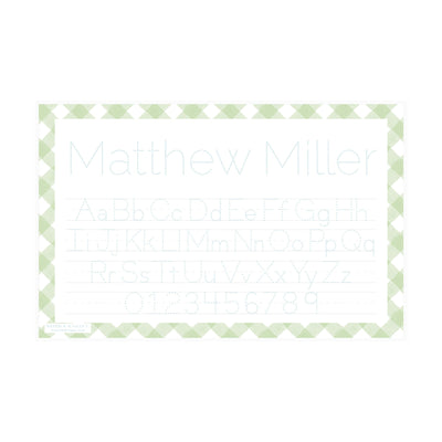 Letter Tracing Gingham Placemat