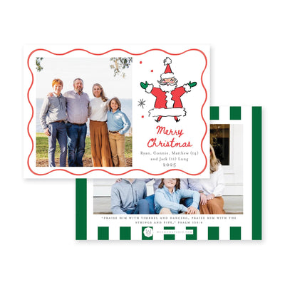 Jolly Santa Horizontal Christmas Card