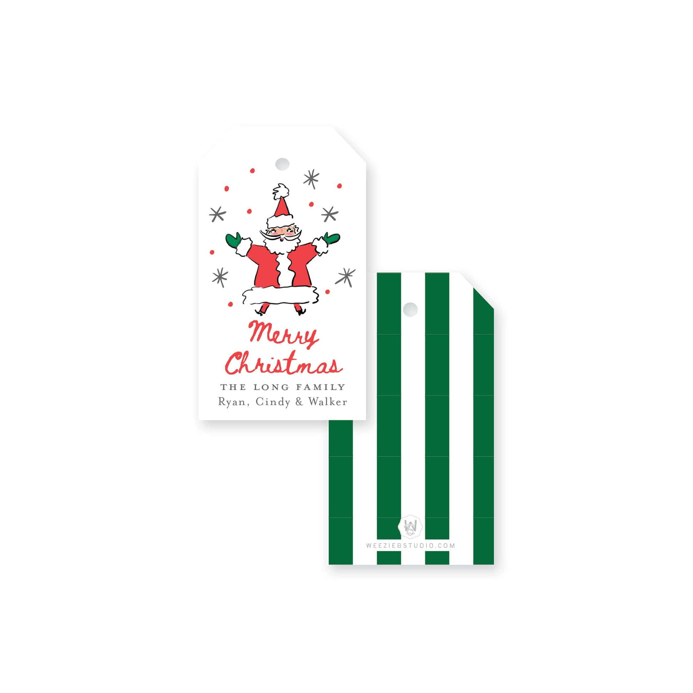 Jolly Santa Christmas Gift Tag
