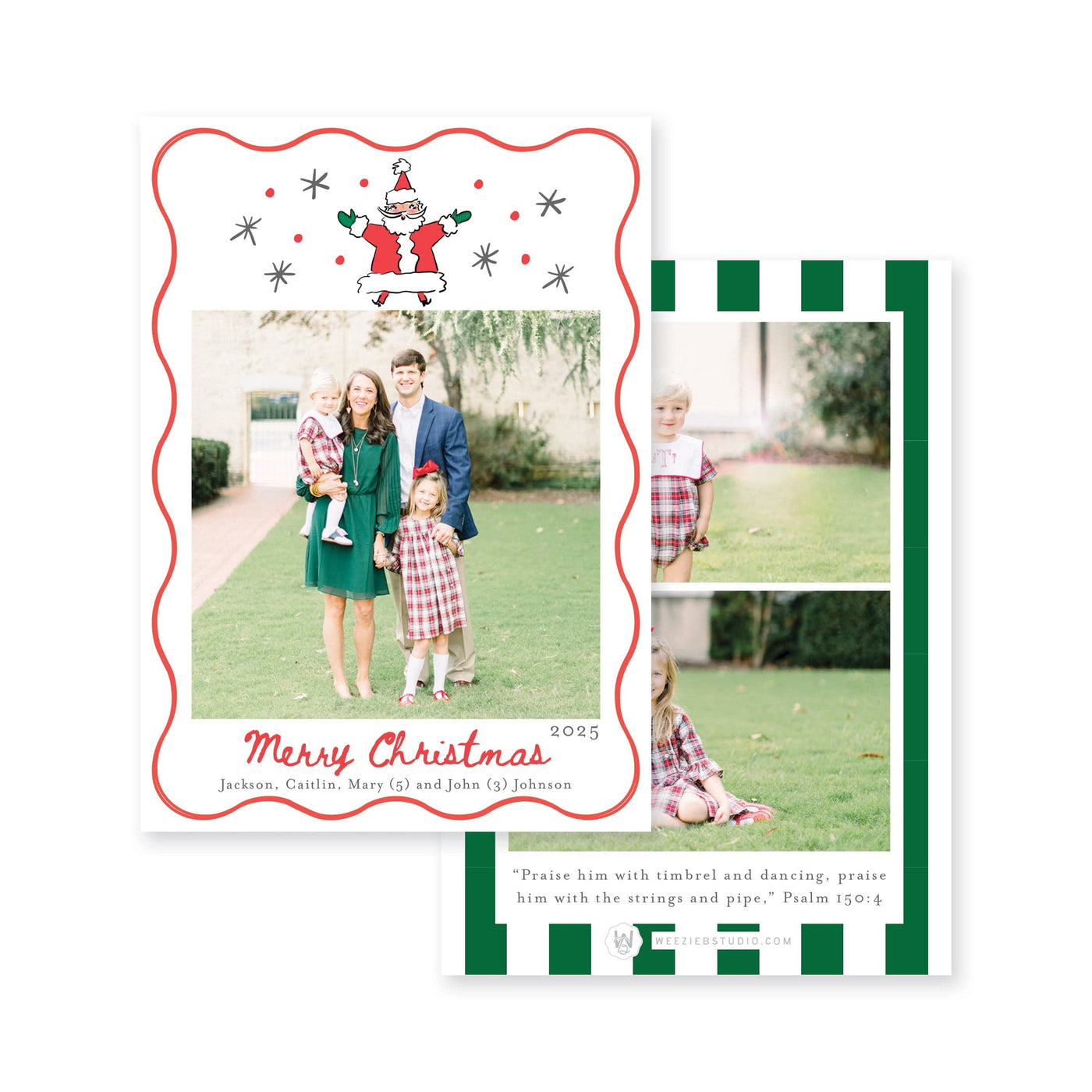 Jolly Santa Vertical Christmas Card