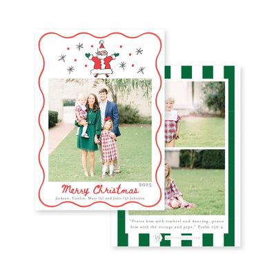 Jolly Santa Vertical Christmas Card