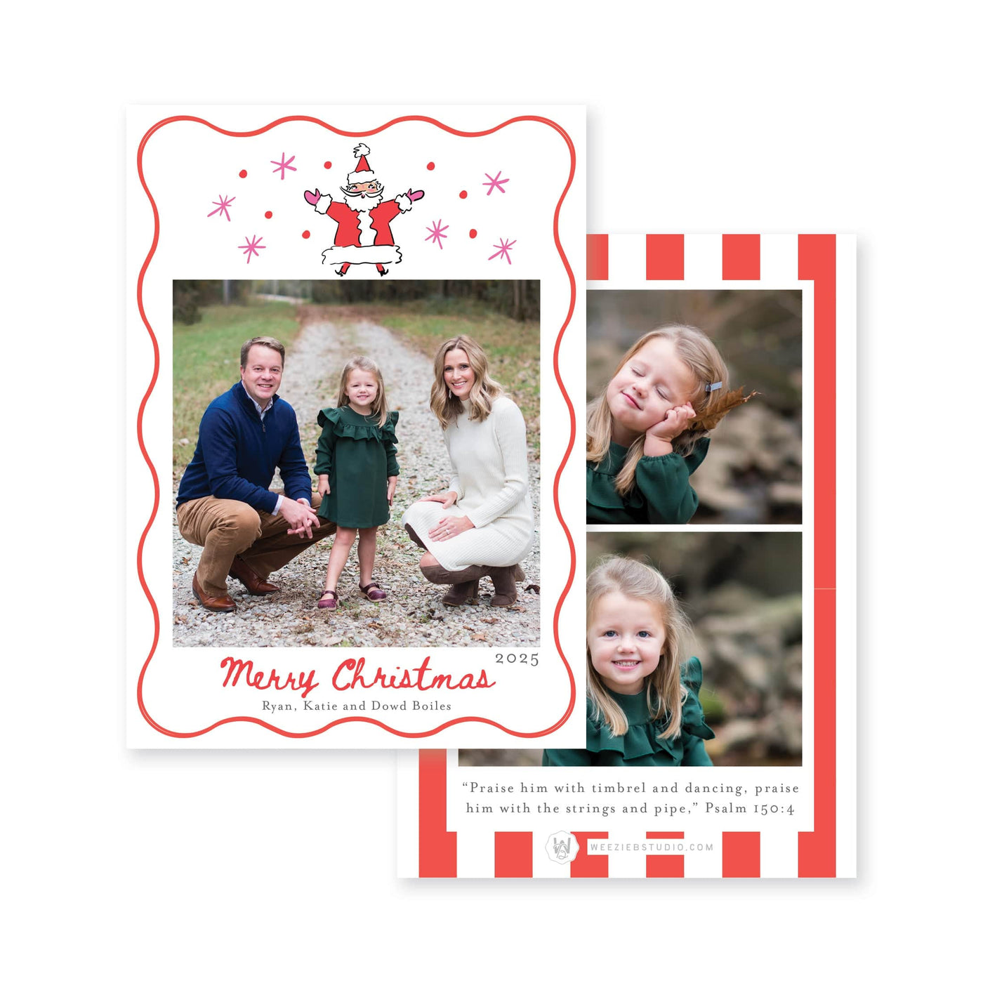 Jolly Santa Vertical Christmas Card