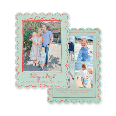 Scallop Bow Frame Vertial Christmas Card