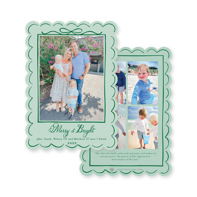Scallop Bow Frame Vertial Christmas Card