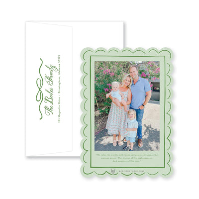 Scallop Bow Frame Vertial Christmas Card