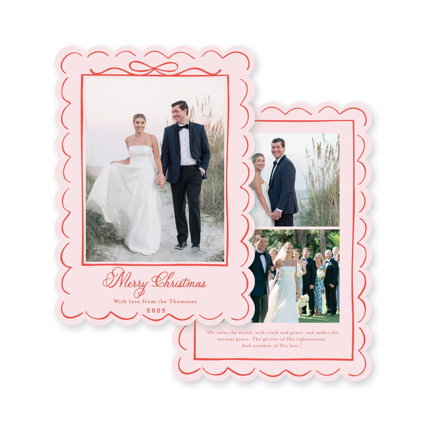 Scallop Bow Frame Vertial Christmas Card