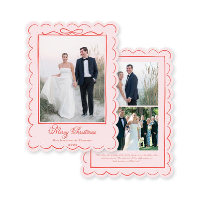 Scallop Bow Frame Vertial Christmas Card