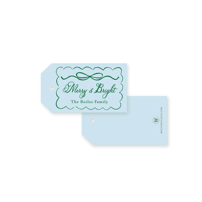 Scallop Bow Frame Christmas Gift Tag