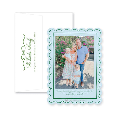 Scallop Bow Frame Vertial Christmas Card