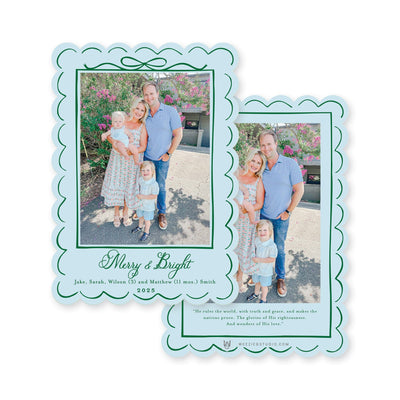 Scallop Bow Frame Vertial Christmas Card
