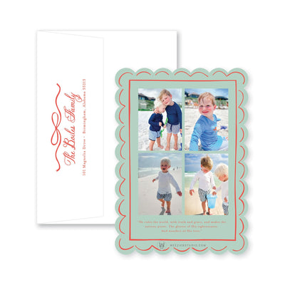 Scallop Bow Frame Vertial Christmas Card