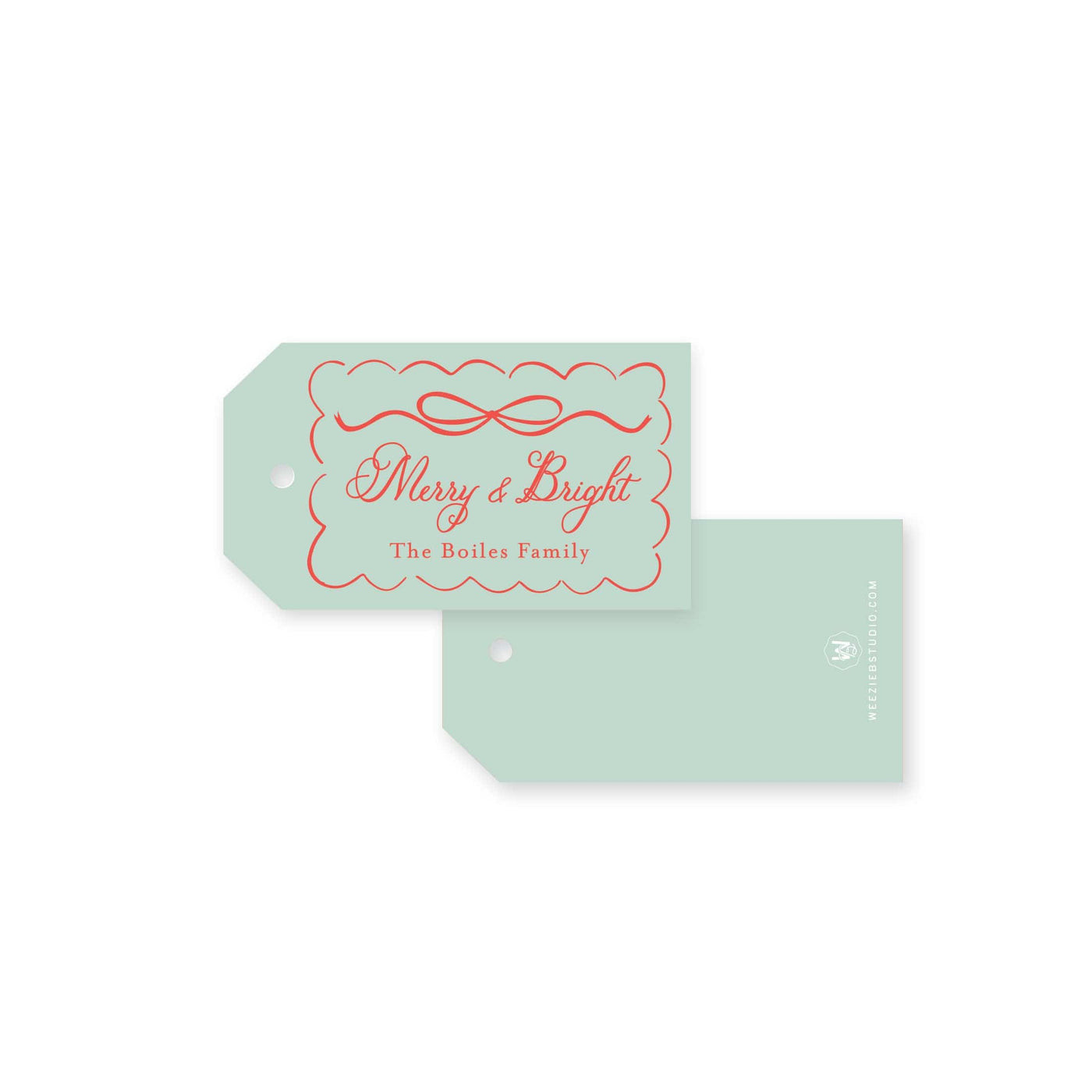 Scallop Bow Frame Christmas Gift Tag