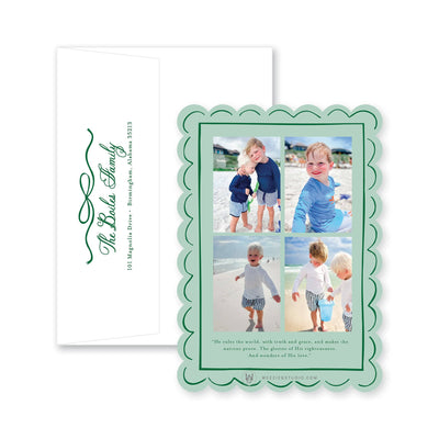 Scallop Bow Frame Vertial Christmas Card