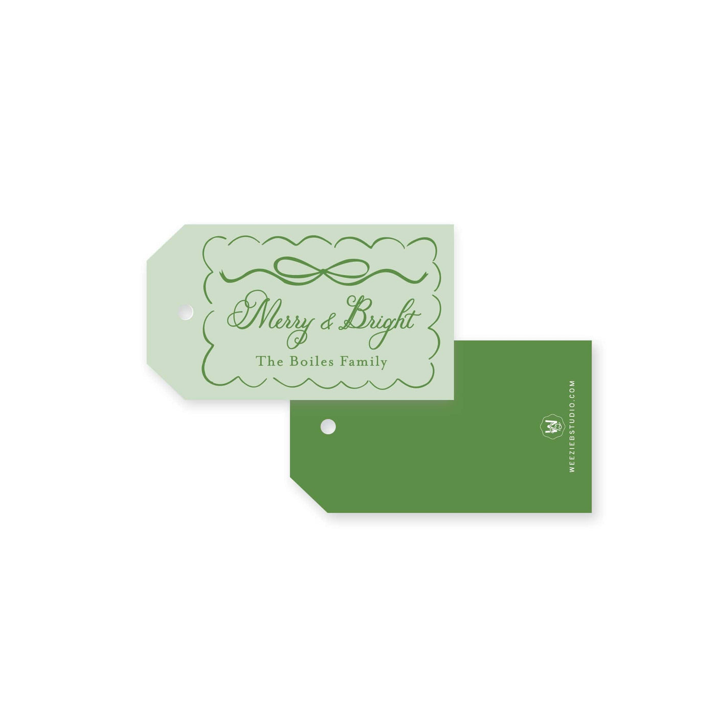 Scallop Bow Frame Christmas Gift Tag
