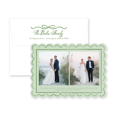 Scallop Bow Frame Horizontal Christmas Card