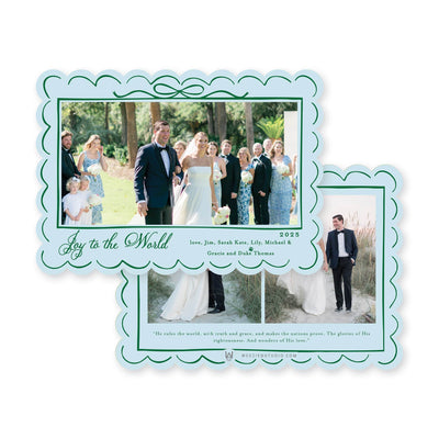 Scallop Bow Frame Horizontal Christmas Card