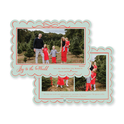 Scallop Bow Frame Horizontal Christmas Card