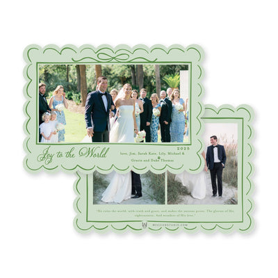 Scallop Bow Frame Horizontal Christmas Card