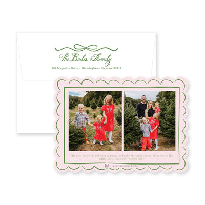 Scallop Bow Frame Horizontal Christmas Card