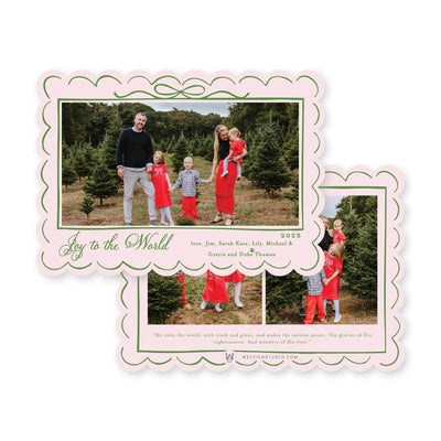 Scallop Bow Frame Horizontal Christmas Card