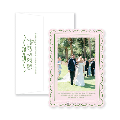 Scallop Bow Frame Vertial Christmas Card