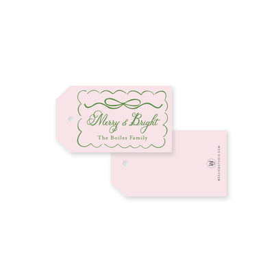 Scallop Bow Frame Christmas Gift Tag